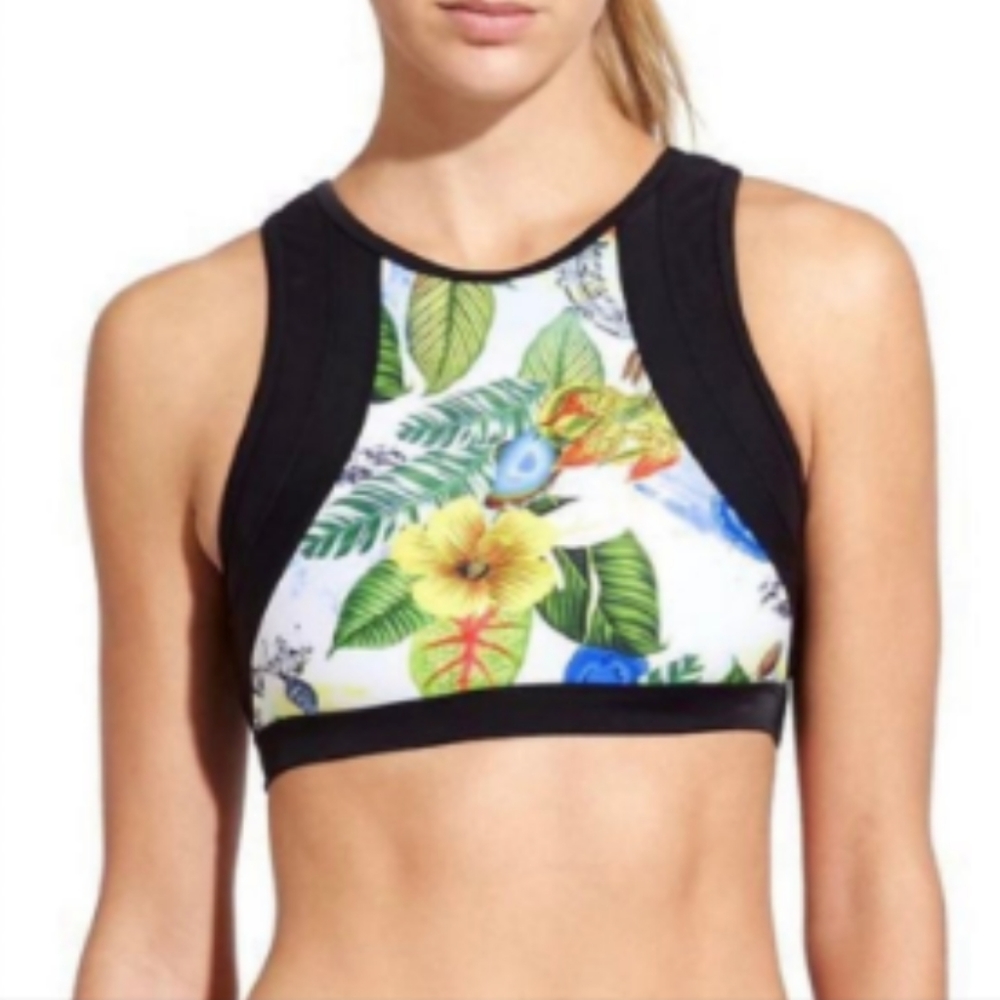 Athleta • Tropical Mesh Racerback Sports Bra XS